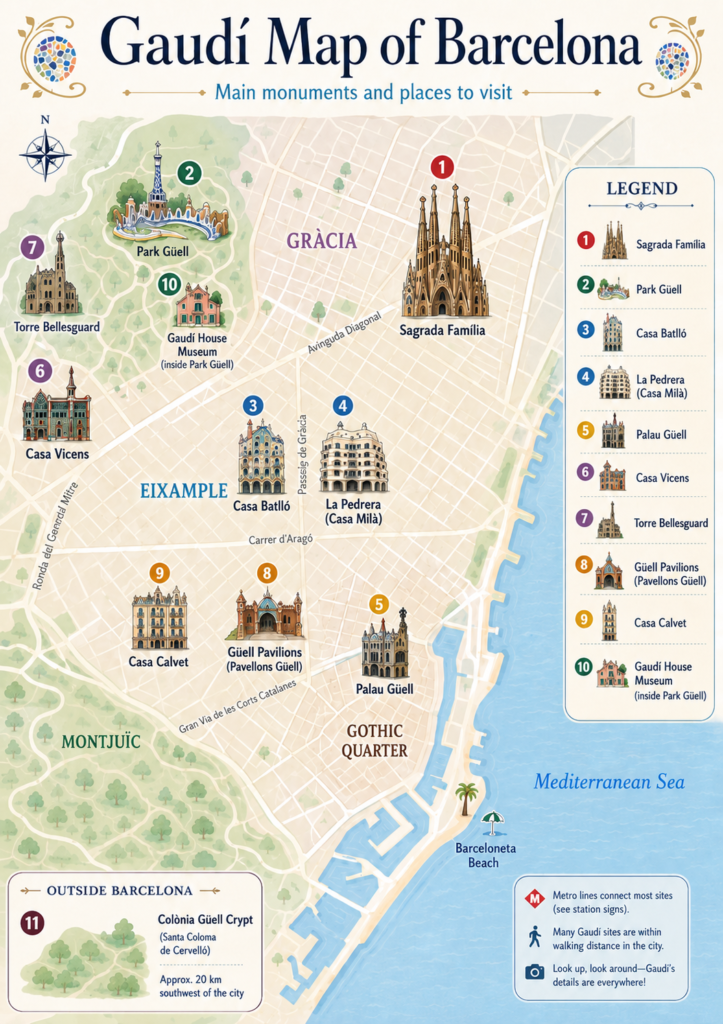 Saudi buildings barcelona map